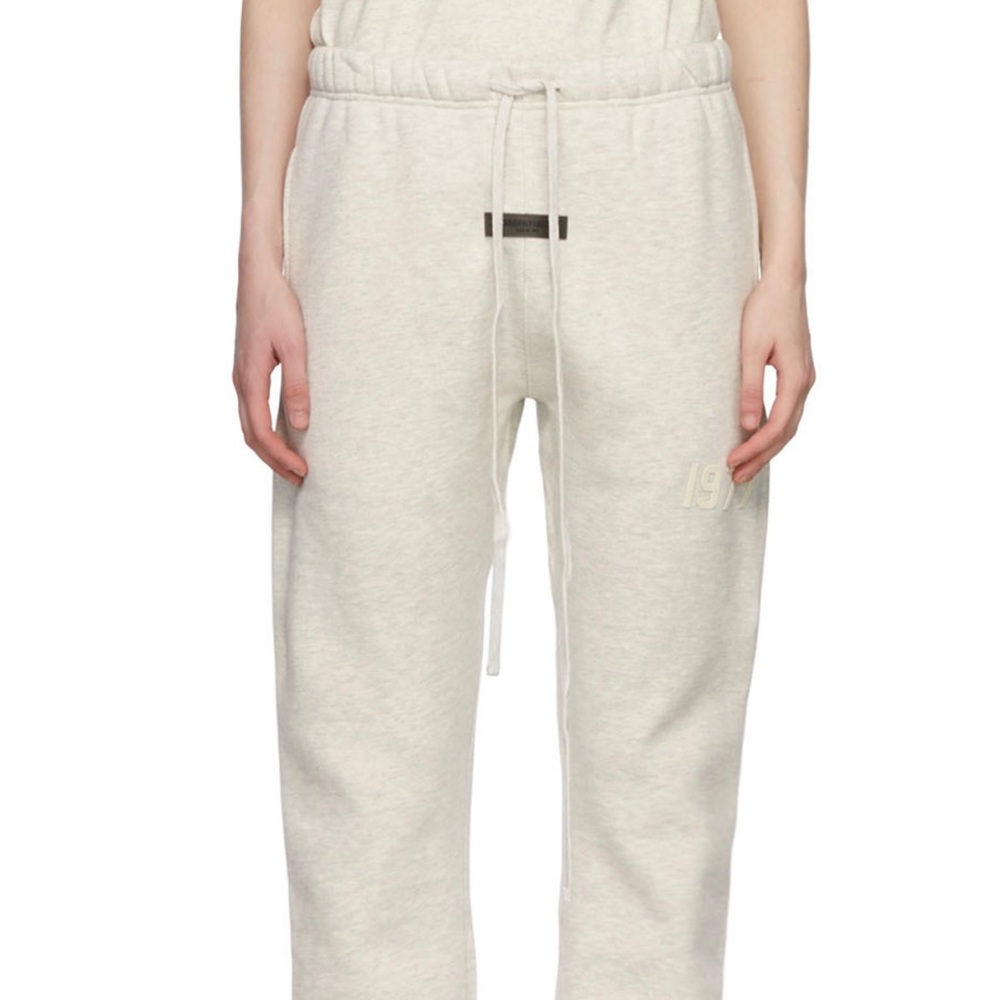 Essentials off white cotton lounge pants